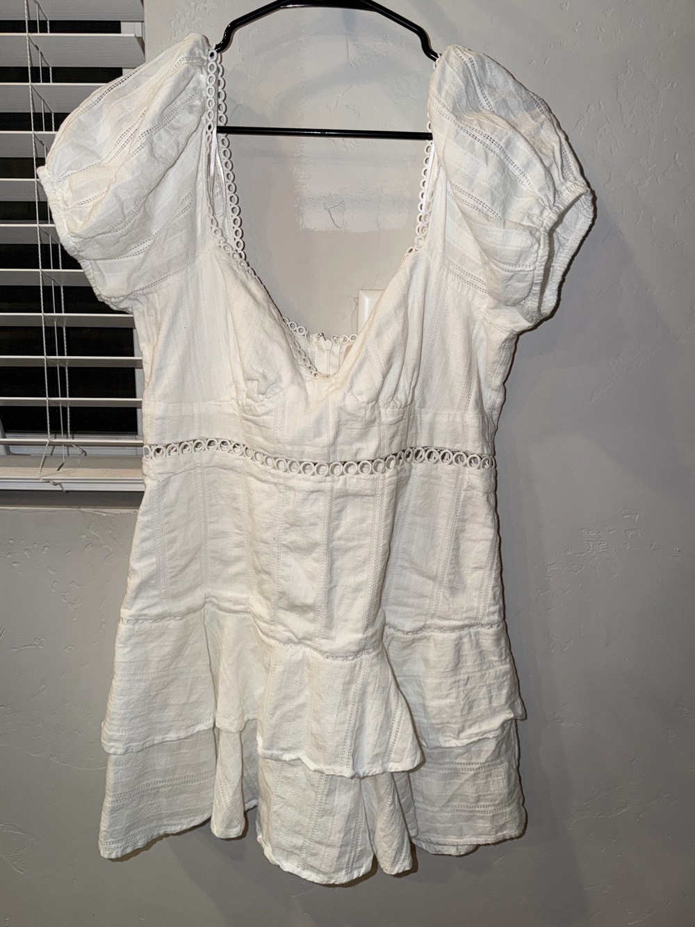 Women’s White Mini V Neck Dress
